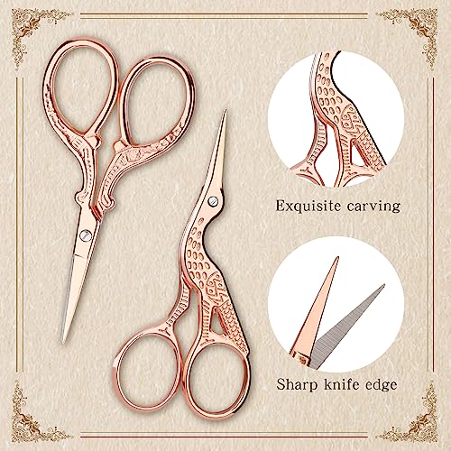 Embroidery Scissors Set 2Pcs Cute and Practical Sewing Scissors - color: Gold