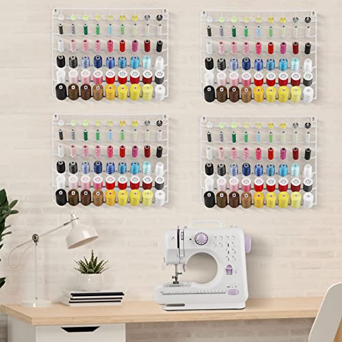 YBING Thread Holder Organizer Wall, 54-Spool Sewing Thread Rack - color: White