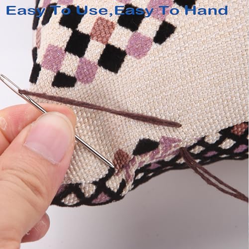 Large-Eye Blunt Needles, Sewing Needles, Stainless Steel Embroidery Thread Needle, Handmade Yarn Knitting Needles Leather Needle, Suitable for Crochet Project. (15 PCS) - color: 15 PCS