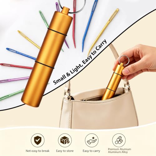 10Pcs Yarn Darning Tapestry Needle,Blunt Yarn Needles,Large Big Eye Weaving Needle for Tapestry,Bent Tip Embroidery,Weaving,Sewing Wool,Darning,Knitting Crochet Accessories with Aluminum Storage