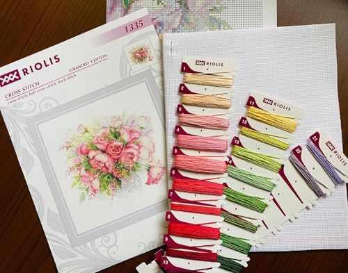 RIOLIS 1335 Watercolor Roses Counted Cross Stitch Kit 11.75 x 11.75 in