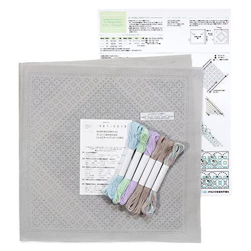 Olympus Sashiko Kit - Sashiko Sampler, Needle, Thread (Morning Glory) - Modern, All Seasons, Beige