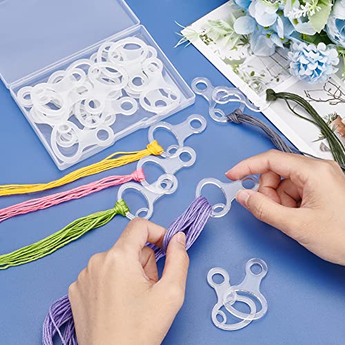 PH PandaHall 30pcs Embroidery Floss Organizer, Clear Acrylic Thread Drops Floss Cross Stitch Bobbins Gourd Shape Thread Bobbin for Cross Cotton Thread Craft DIY Sewing Storage Thread Holder 1.3x2inch - size: 3.35x5cm