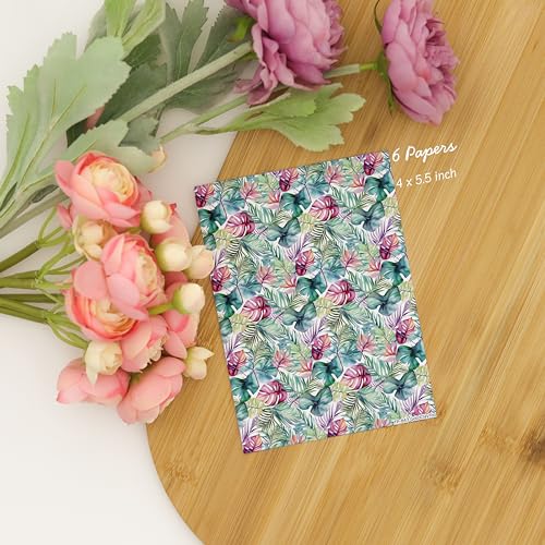Tropical Monstera Clay Transfer Paper - 6 Pcs, Transfer Paper for Polymer Clay, Leaves Polymer Clay Transfer Sheet for Jewelry Making (Water-soluble Transfer Papers) TPUS-843