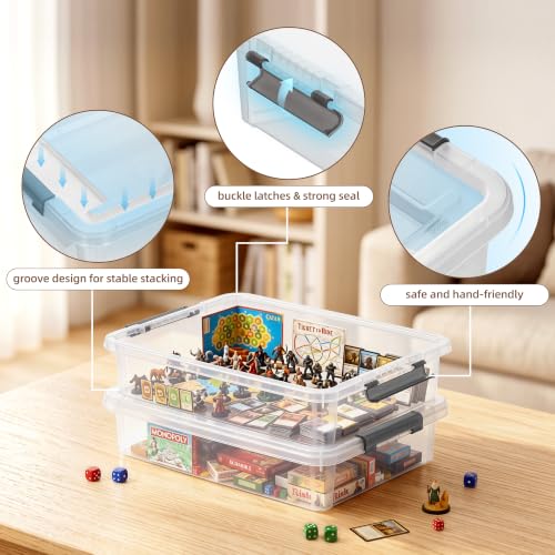 Citylife 5.3Qt 4Packs Clear Craft Organizers and Storage Box, Sensory Bins - size: 5.3 Qt- 4 Pack