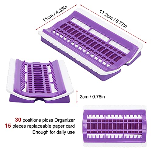 Luxiv 30 Position Embroidery Floss Organizer, Thread Shelf with 15P Card - color: Purple, size: 30 Positions
