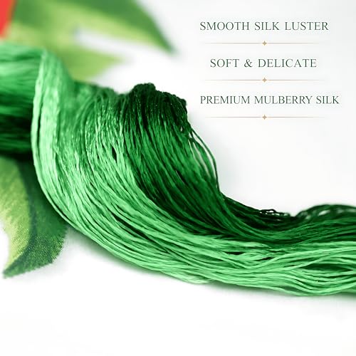 Natural 100% Silk Thread, Handmade Embroidery Thread Silk Floss 7 Colors 110m Each (92) - color: 92
