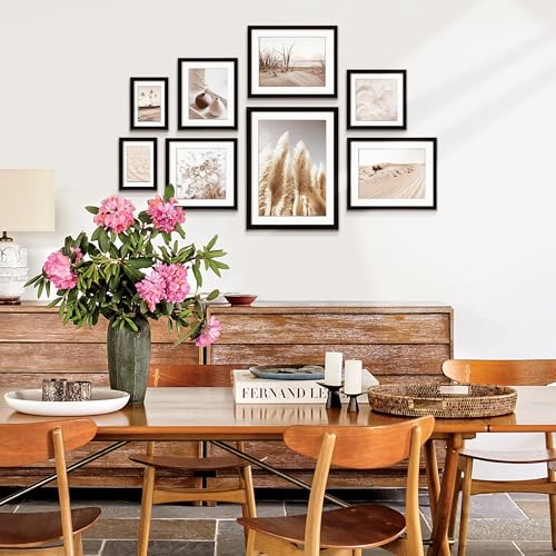ArtbyHannah Gallery Wall Frame Set, 8 Pack Black Picture Frames, Large - color: Black, size: Large