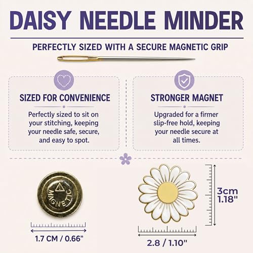 The Quilted Bear Magnetic Needle Minder, Small, Daisy - color: Daisy