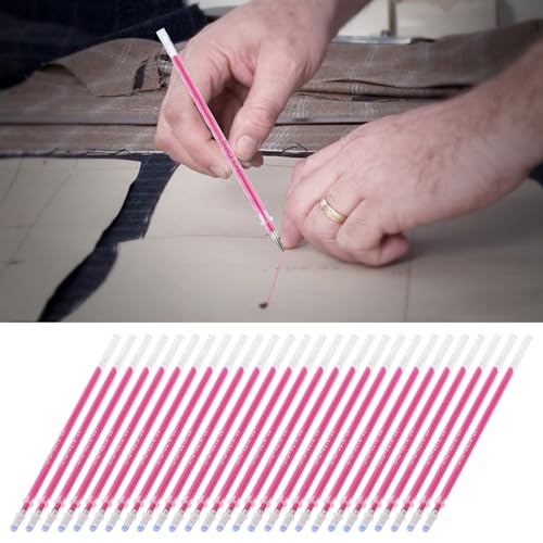 Fayelume 100PCS Heat Erasable Pens, Red High Temperature Disappearing Ink Pen, Leather Garment Scribing Fabric Pens, Temporary Marking Tailor's Tool for Garments