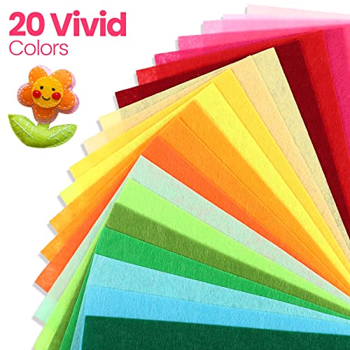 Moukeren 240 Pcs 16 x 18 Inch Felt Sheets, Rainbow - color: Rainbow, size: 16 x 18 Inch