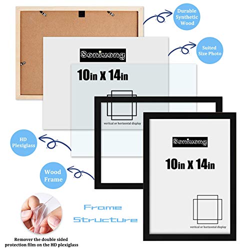 10x14 inch Wood Picture Frames for Wall Hanging,Diamond Painting Frames Rectangle Baby Scan Picture Frame for Family Walls Decoration,Anniversary,Wedding,Christmas,Halloween,Shower,Certificate (Black) - color: Black, size: 10x14 inch