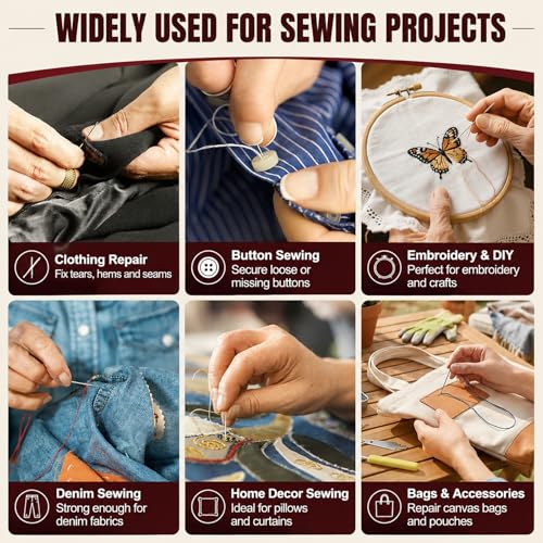 Hand Sewing Needles, 46 Pcs Large Eye Sewing Kit with 6 Sizes