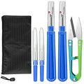 CampTek Seam Ripper and Thread Remover Kit,2 Big and 2 Small Sewing Stitch Cutter,1 Unpicker and 1 Sewing Trimming Scissor Nipper Tool for Thread Remove(Blue) - color: Blue