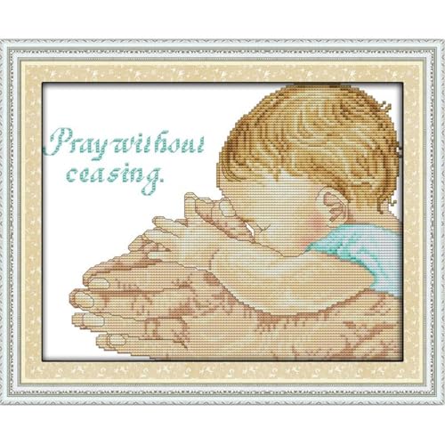 JOYSEWING Father's Love, Baby Stamped Kits Cross Stitch Kits Fatherly Love Embroidery 11CT Needlepoint Kits Counted Patterns Embroidery DIY Gift Home Decoration -Care(Printed) 15.7×13 inch - color: Care