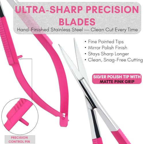 5" Spring Scissors Straight Eyebrow Eyelash Embroidery Snip - color: Mlt-mst-01