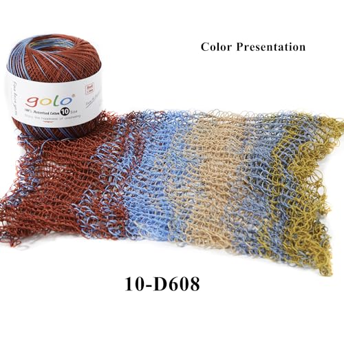 golo Crochet Thread Size10 Space-Dyed Yarn for Hand Knitting D610 - color: D610
