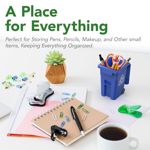 Wiosi Mini Trash Can/Recycle Bin Pencil Holder for Desks, Blue/Green - color: Blue-Green, size: 5"