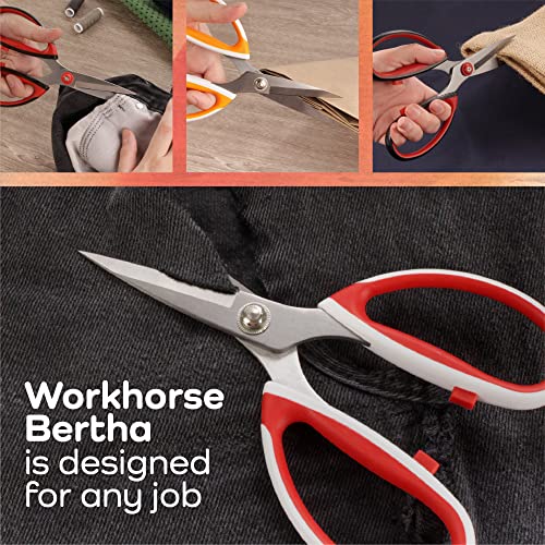 JubileeYarn Workhorse Bertha All Purpose Heavy Duty Scissors - Red & Black - 1 Unit - color: Workhorse Bertha - Red & Black, size: 1 Unit