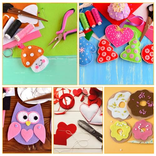 60PCS Felt Sheets Fabric, 4" X 4" Soft Felt Fabric for Crafts Halloween Christmas Fabric Fall Felt Squares for DIY and Sewing Projects (White) - color: White