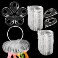 53 Pcs Clear Acrylic Embroidery Floss Drops,Hinged Ring Thread Bobbins for Cross Stitch Sewing,Organizers for Thread Storage DIY Craft Supplies(Style A) - size: Size A