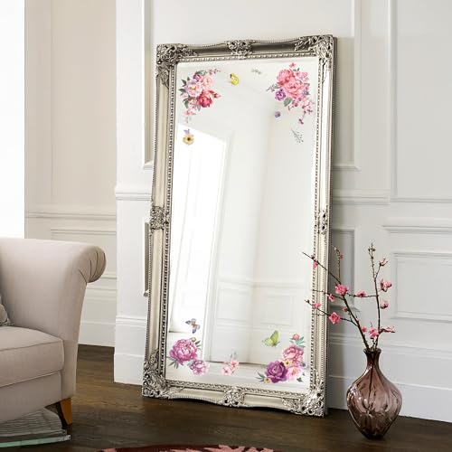 Joeyan Floral Rub On Transfers for Furniture and Crafts,2 Large Sheets - style: Pink and Purple Peony