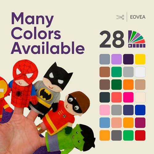 EOVEA - Acrylic Felt Fabric by The Yard - Soft and Durable 72" Wide & 1.6mm Thick Felt Sheets for DIY Crafts, Sewing, Upholstery, Cushion, Padding, Costumes(Purple, 1 Yard) - color: Purple, size: 1 Yard