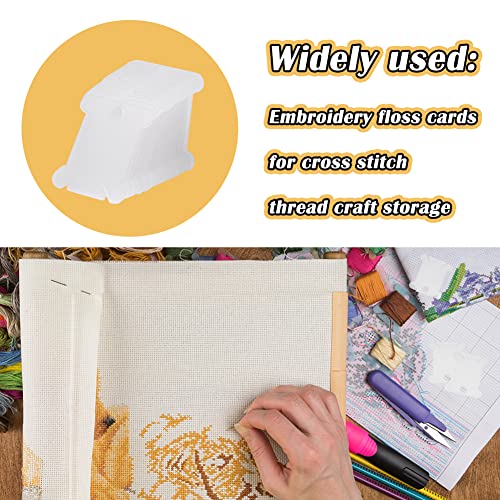 LOKUNN Embroidery Floss Bobbins 150 PCS Embroidery Floss Organizer - color: Transparent*150