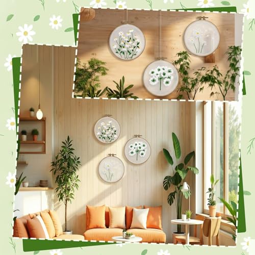 Ovveroche 3 Sets Embroidery Kit for Beginners