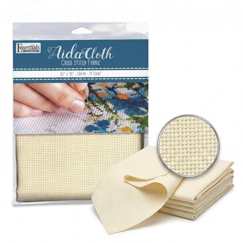 Aida Fabric 11 Count Cream 30X36 Inch Cotton Weave Cross Stitch Cloth Even