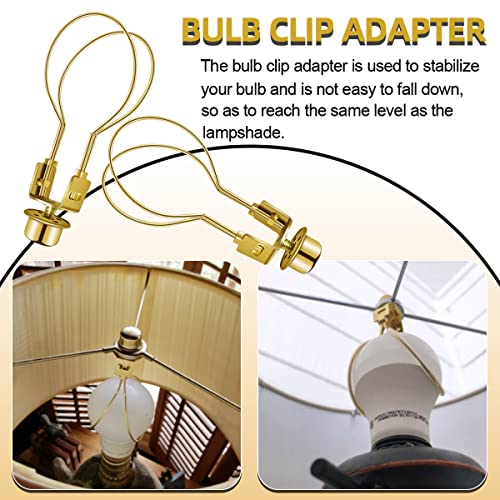 Clip on Lampshade Adapter, Shade Light Bulb Clip Adapter(1 Pcs, Gold) - color: Gold