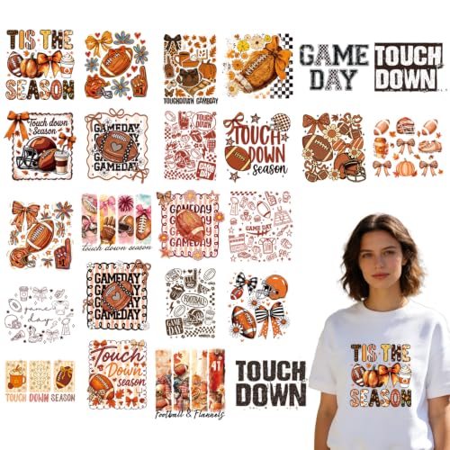 24 Pcs Fall Football Dtf Transfers Ready to Press for Clothes - color: Fall Football