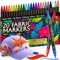 ARTISTRO 20 Fabric Markers for Clothes and Textiles - Acrylic Paint Pens - size: Pack of 20