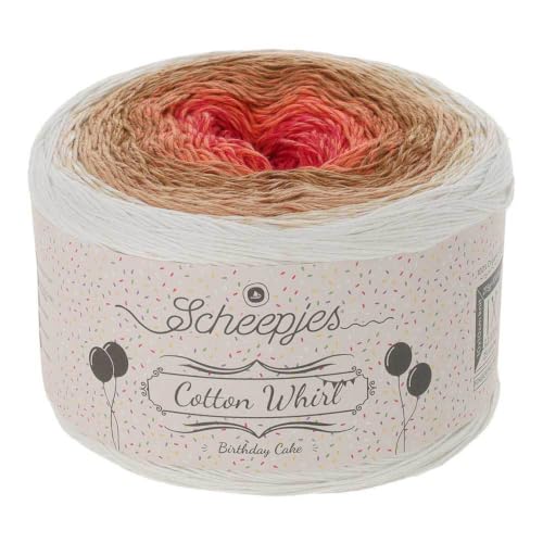Scheepjes Cotton Whirl 1000m - 733 Meringue Kiss Gradient Cotton Yarn - color: 733 Meringue Kiss