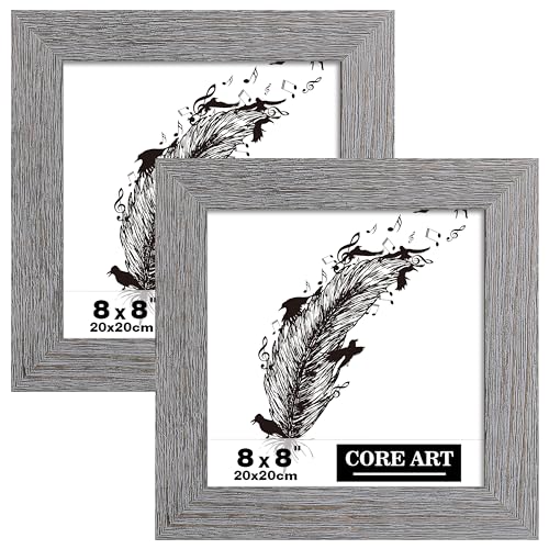 CORE ART 8x8 Picture Frame, Solid Wood Rustic Dark Gray - color: Dark Grey, size: 8x8 - 1 pack