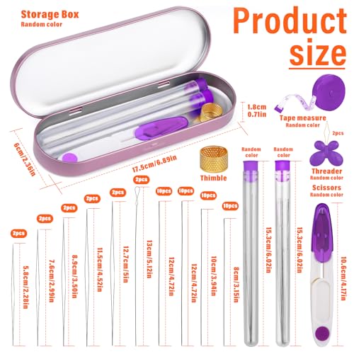 GarfxG 60 PCS Beading Needles Set with 10 Sizes Beading Seed Needles - style: 60 PCS