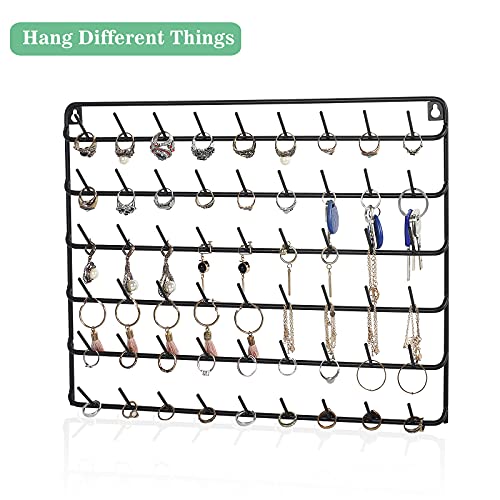 HAITRAL 4 Set of 54-Spool Sewing Thread Rack, Wall-Mounted Metal Sewing Thread Holder, Hair-braiding Organizer, Black - color: Black