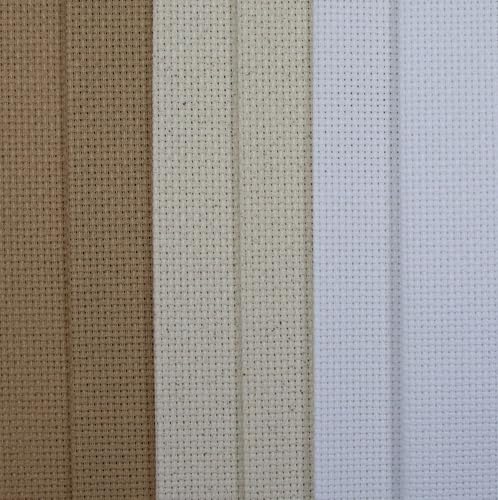 KCS 6 pc of 12" x 18"(30cmx45cm) 14CT Counted Cotton Aida Cloth Cross Stitch Fabric (White+Oatmeal+Khaki) - color: White+oatmeal+khaki