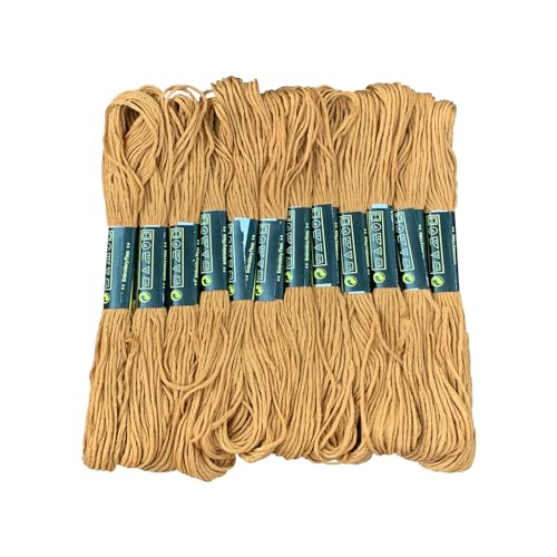 12 Skeins Embroidery Floss Brown Color, Friendship Bracelet String Cross Stitch Embroidery Thread Floss Bracelet Making Yarn, Craft Floss（Brown） - color: Brown