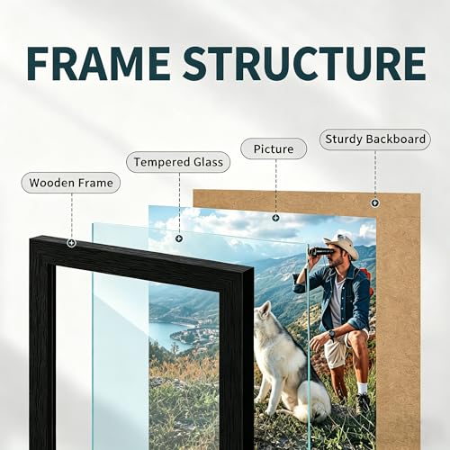 4x6 Hanging Collage Picture Frames Wall Decor, 1-Opening 4x6 Rustic Wood Frame with Hemp Rope Rustic Black - color: Black, size: 4x6