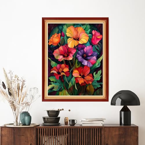 Artvxeay Stamped Cross Stitch Kits - Embroidery Kits for Beginners Cross Stitch Kits for Adults 11 CT Printed Patterns Needlepoint Kits- (Colorful Flowers 16x20 inch) - color: Colorful Flowers 16x20 inch