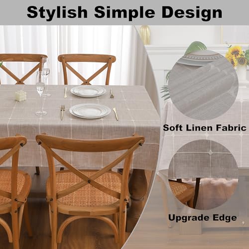 Gernaice Plaid Cotton Linen Rectangle Tablecloth 36“ x 55” Brown - color: Brown, size: 55" x 36" (Rectangular)
