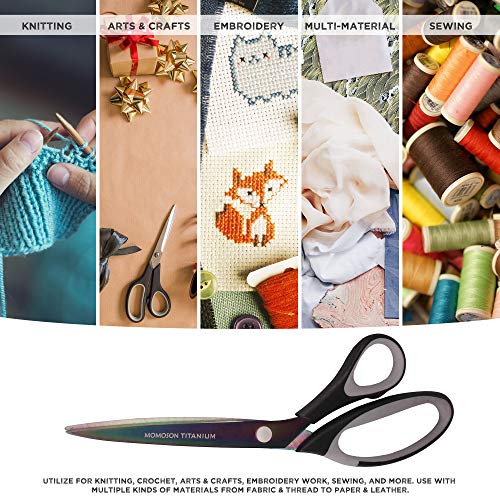 JubileeYarn Titanium Softgrip Scissors Set - Pinking, Sewing, Arts, Crafts, Office - 3 Sets of 4 - Black - color: 4pc Black, size: 3 Sets
