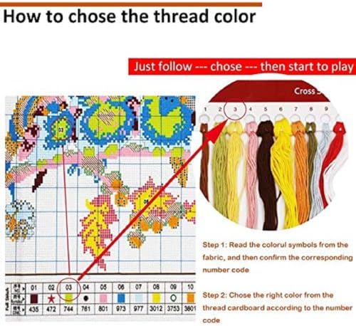 Aiorkeng Cross Stitch Kits Stamped Full Range of Embroidery Starter Kits for Beginners DIY 11CT 3 Strands -printde kit Dragon 2 (Printed) 15.7×22 inches - color: printde kits Dragon 2 40×55cm