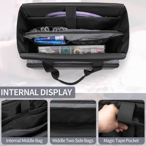 GMAK Embroidery Storage Bag, Embroidery Project Storage Carrying Tote Bag - color: Grey