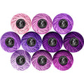 Crochet Thread 10 Balls Cardinal Size 8 for Crochet Hardanger Cross Stitch Needlepoint Hand Embroidery (Purple Series) - color: purple series
