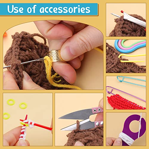 IMZAY 110 Pcs Crochet Hooks Set 0.6–6.5mm Crochet Needles for Yarn - color: Yellow, size: 110 Pcs