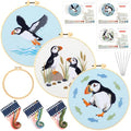 Mindsoft 3 Set Needlepoint Kit for Beginners with Hoop,Sea Bird - style: Sea Bird