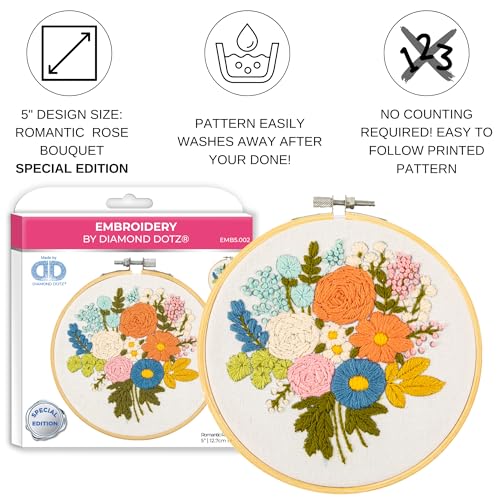 DIAMOND DOTZ Romantic Rose Bouquet Embroidery Kit for Beginners and Adults - color: Romantic Rose Bouquet