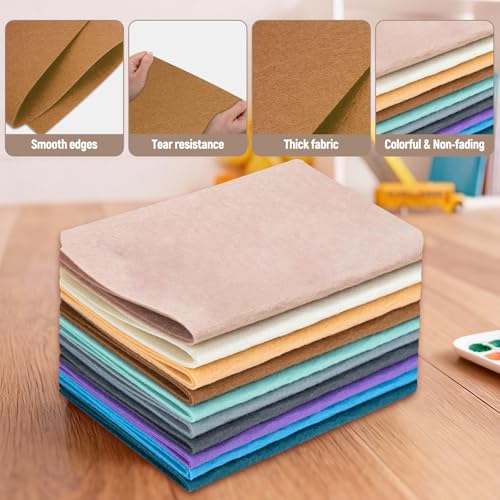10 Sheets Felt Fabric for Crafts, 8x20 Inch 1.4mm Thick (Morandi) - color: Morandi